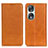 Leather Case Stands Flip Cover Holder A02D for Huawei Honor 90 5G Light Brown