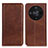 Leather Case Stands Flip Cover Holder A02D for Huawei Honor Magic6 Lite 5G Brown