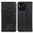 Leather Case Stands Flip Cover Holder A02D for Huawei Honor X6a Black