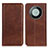 Leather Case Stands Flip Cover Holder A02D for Huawei Mate 60 Brown