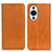 Leather Case Stands Flip Cover Holder A02D for Huawei Nova 11 Light Brown