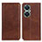 Leather Case Stands Flip Cover Holder A02D for Huawei Nova 11i Brown