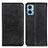 Leather Case Stands Flip Cover Holder A02D for Motorola Moto E22 Black