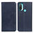 Leather Case Stands Flip Cover Holder A02D for Motorola Moto E30 Blue