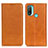 Leather Case Stands Flip Cover Holder A02D for Motorola Moto E40 Light Brown