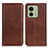 Leather Case Stands Flip Cover Holder A02D for Motorola Moto Edge (2023) 5G Brown