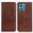 Leather Case Stands Flip Cover Holder A02D for Motorola Moto Edge 40 Neo 5G Brown