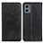 Leather Case Stands Flip Cover Holder A02D for Motorola Moto G 5G (2023) Black