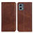 Leather Case Stands Flip Cover Holder A02D for Motorola Moto G 5G (2023) Brown