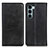 Leather Case Stands Flip Cover Holder A02D for Motorola Moto G200 5G Black