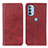 Leather Case Stands Flip Cover Holder A02D for Motorola Moto G41 Red