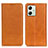 Leather Case Stands Flip Cover Holder A02D for Motorola Moto G54 5G Light Brown