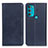 Leather Case Stands Flip Cover Holder A02D for Motorola Moto G71 5G Blue