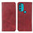 Leather Case Stands Flip Cover Holder A02D for Motorola Moto G71 5G Red