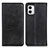 Leather Case Stands Flip Cover Holder A02D for Motorola Moto G73 5G Black