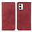 Leather Case Stands Flip Cover Holder A02D for Motorola Moto G73 5G Red