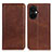 Leather Case Stands Flip Cover Holder A02D for OnePlus Nord CE 3 5G Brown