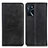 Leather Case Stands Flip Cover Holder A02D for Oppo A16 Black