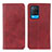 Leather Case Stands Flip Cover Holder A02D for Oppo A54 4G Red