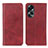 Leather Case Stands Flip Cover Holder A02D for Oppo A78 4G Red