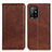 Leather Case Stands Flip Cover Holder A02D for Oppo A94 5G Brown