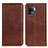 Leather Case Stands Flip Cover Holder A02D for Oppo F19 Pro Brown