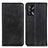 Leather Case Stands Flip Cover Holder A02D for Oppo F19s Black