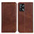 Leather Case Stands Flip Cover Holder A02D for Oppo F19s Brown