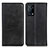 Leather Case Stands Flip Cover Holder A02D for Oppo K9 5G Black