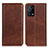 Leather Case Stands Flip Cover Holder A02D for Oppo K9 5G Brown