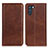 Leather Case Stands Flip Cover Holder A02D for Oppo K9 Pro 5G Brown