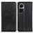 Leather Case Stands Flip Cover Holder A02D for Oppo Reno10 Pro 5G Black