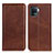 Leather Case Stands Flip Cover Holder A02D for Oppo Reno5 Lite Brown