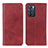 Leather Case Stands Flip Cover Holder A02D for Oppo Reno6 5G Red