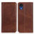 Leather Case Stands Flip Cover Holder A02D for Samsung Galaxy A03 Core Brown