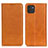 Leather Case Stands Flip Cover Holder A02D for Samsung Galaxy A03 Light Brown