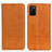 Leather Case Stands Flip Cover Holder A02D for Samsung Galaxy A03s Light Brown