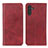 Leather Case Stands Flip Cover Holder A02D for Samsung Galaxy A04s Red