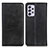 Leather Case Stands Flip Cover Holder A02D for Samsung Galaxy A73 5G Black