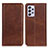 Leather Case Stands Flip Cover Holder A02D for Samsung Galaxy A73 5G Brown