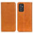 Leather Case Stands Flip Cover Holder A02D for Samsung Galaxy F34 5G Light Brown