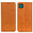 Leather Case Stands Flip Cover Holder A02D for Samsung Galaxy F42 5G Light Brown