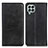 Leather Case Stands Flip Cover Holder A02D for Samsung Galaxy M33 5G Black