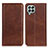 Leather Case Stands Flip Cover Holder A02D for Samsung Galaxy M33 5G Brown