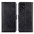 Leather Case Stands Flip Cover Holder A02D for Samsung Galaxy S21 Ultra 5G Black