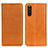 Leather Case Stands Flip Cover Holder A02D for Sony Xperia 10 III Light Brown