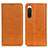 Leather Case Stands Flip Cover Holder A02D for Sony Xperia 10 IV Light Brown