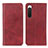 Leather Case Stands Flip Cover Holder A02D for Sony Xperia 10 IV Red