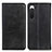 Leather Case Stands Flip Cover Holder A02D for Sony Xperia 10 IV SOG07 Black