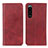 Leather Case Stands Flip Cover Holder A02D for Sony Xperia 5 III Red